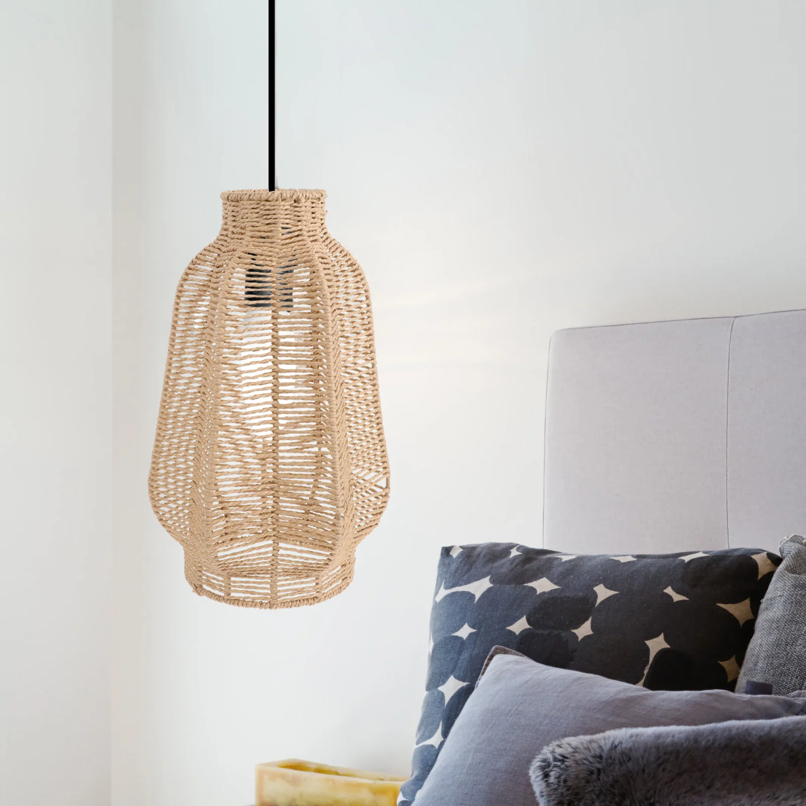 

Тканый абажур, подвесной светильник в деревенском стиле, декоративный потолочный светильник для дома, отеля, ресторана, фермерского дома, гостиной, спальни, офиса