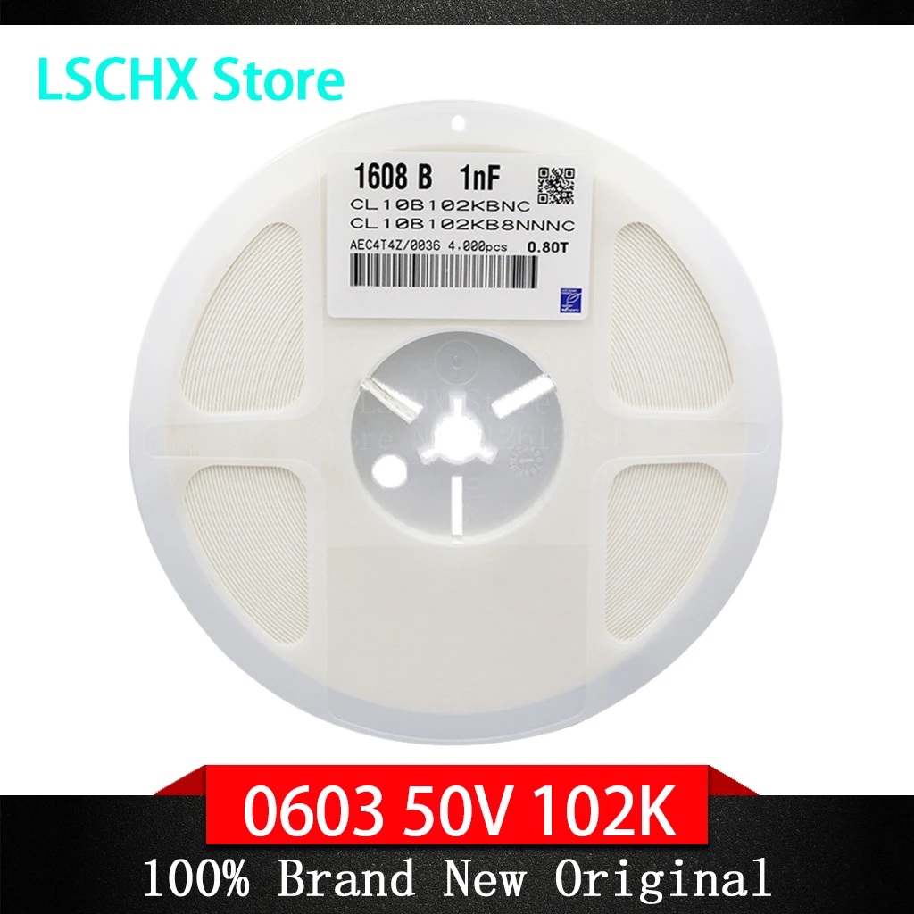 

4000pcs/Reel 0603 1nF 102 25V 50V X7R SMD Capacitor Original New