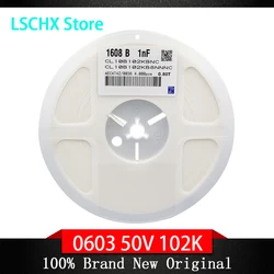 4000pcs/Reel 0603 1nF 102  25V 50V X7R SMD Capacitor Original New