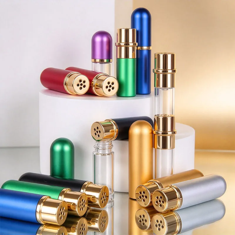 20個-30個-50個入り-5ml-空のアロマセラピー用アルミ製鼻腔吸入器、エッセンシャルオイル用チューブ、交換用、携帯用、詰め替え可能、旅行用容器