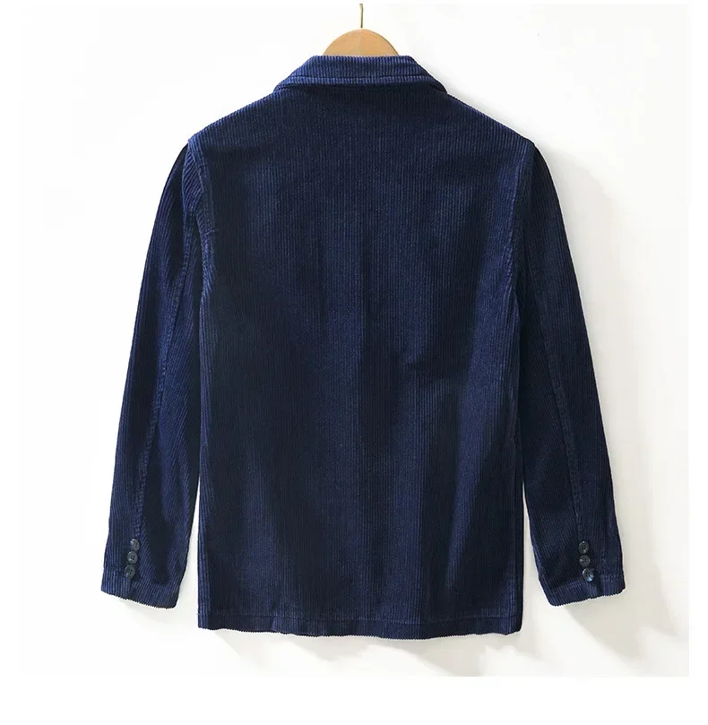 Outono inverno jaquetas para homens vintage comute casual homem blazer veludo velo terno solto quente casaco masculino japonês engrossar roupas