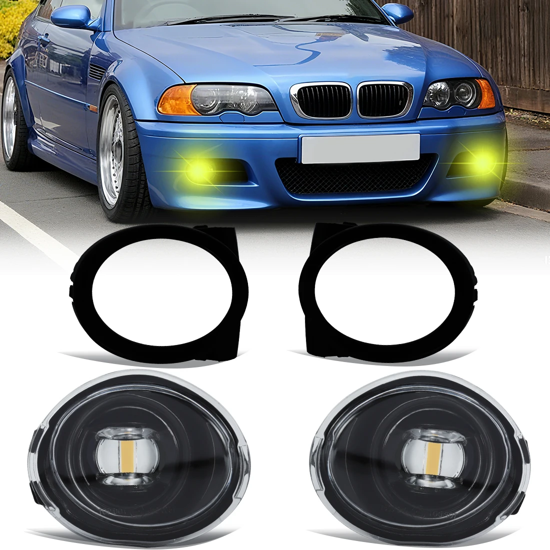 LED Fog Lamp For BMW M3 E46 2000 2001 2002 2003 2004 2005 2006 LED Daytime Running Light Replacement 51112695255 51112695256 12V