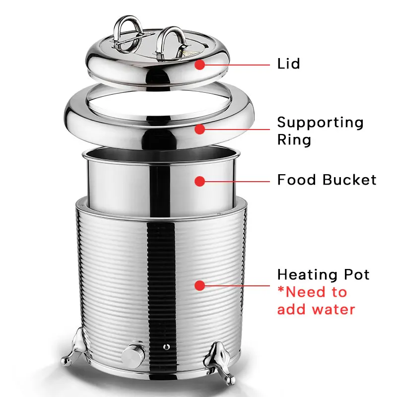 Stainless Steel Electric Soup kettle Soup Warmer Kettle Restaurant & Catering Buffet Food warmer Pot for Kitchen Use 10L 13L