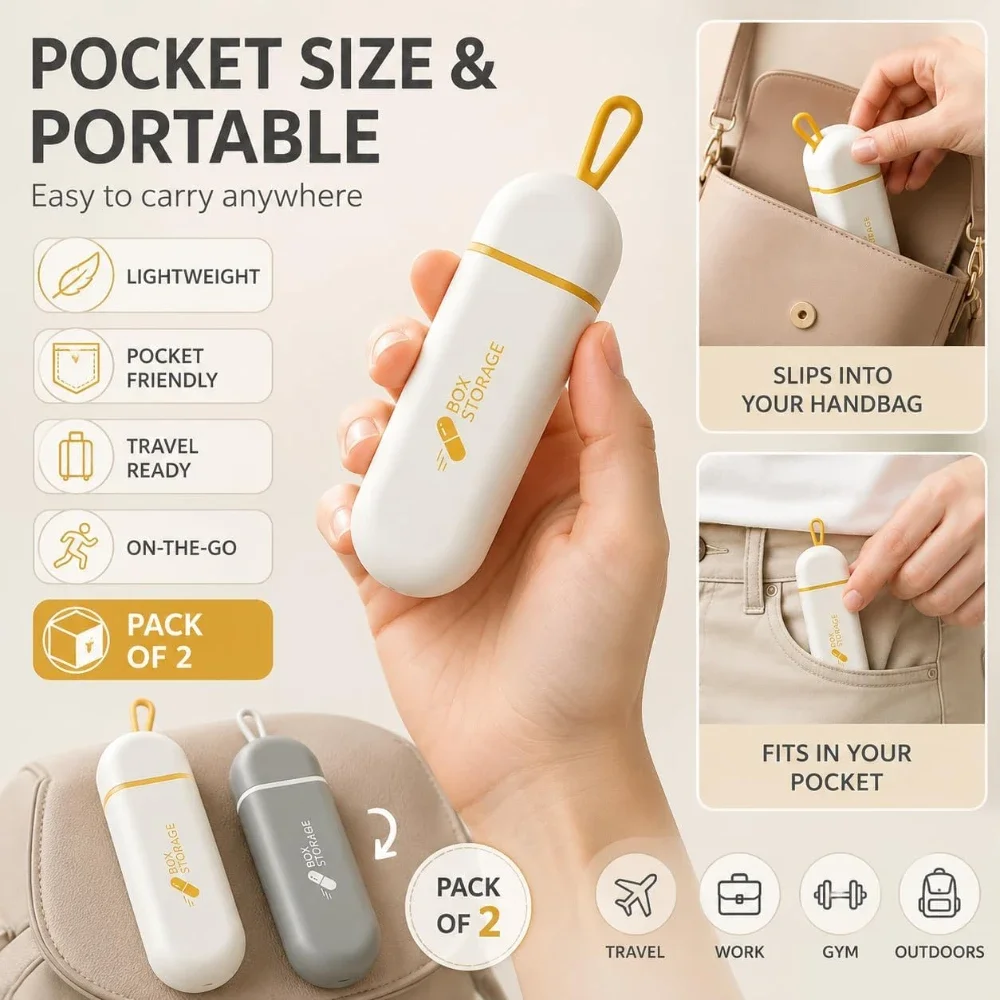 Daily Assistive And Daily Medicine Auxiliary Supplies Three-Times-A-Day Medicine Dispensing Box a Priority for Going Out Or