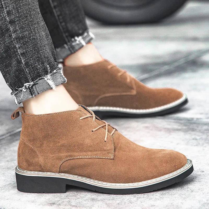 Men\'s Boots Elevator Shoes 6CM Height Increased Shoes for Men Business Leather Shoes Height Increasing Insole Hidden Heels Shoes