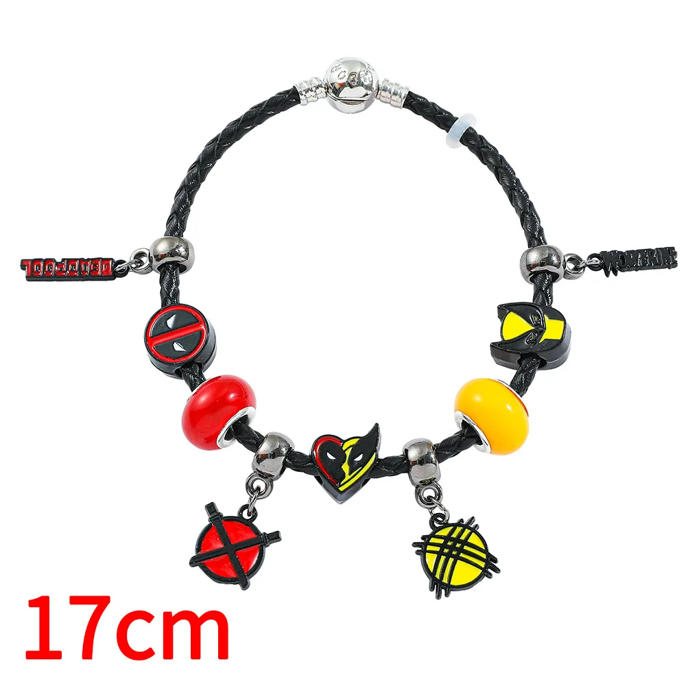 Deadpool & Wolverine Charm Bracelet Kids New Marvels DIY Pandora Bangles Women Fashion Jewelry Girls Boys Toys Best Friend Gift