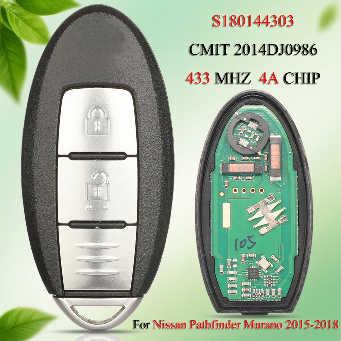 

jingyuqin 433Mhz FSK 4A PCF7953M Chip S180144303 S180144305 Keyless Remote Smart Car Key For Nissan Pathfinder Murano Z52R