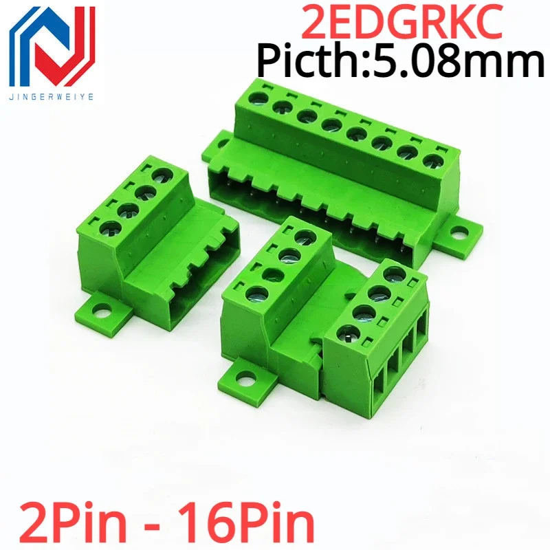 5Pcs Aerial Butt Welding Type 2EDGRKC 5.08mm Parafuso Plug-In 15EDGRKC 5.08MM 2EDG 2-16Pin Conector De Parafuso Dlocos Terminais