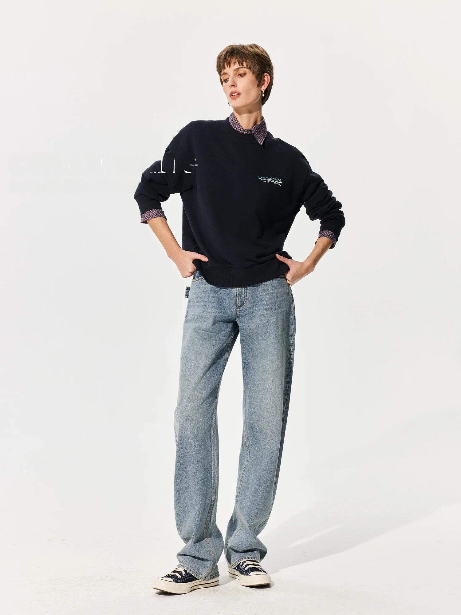 

Slimming Denim Jeans Casual American Vintage Sle Women's Jeans Cotton Stand Fit l Waist No Stretch Elastic