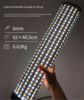 Falconeyes C100BI LED Flexible Roll Cloth Lamp 2700-6500K 2.4G Wireless Remote Control Filling Light For Video Shooting