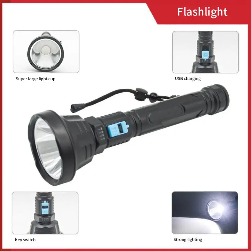 Super Bright Glare Flashlight Usb Charging Outdoor Lighting Electric High-power Household Outdoor Lighting