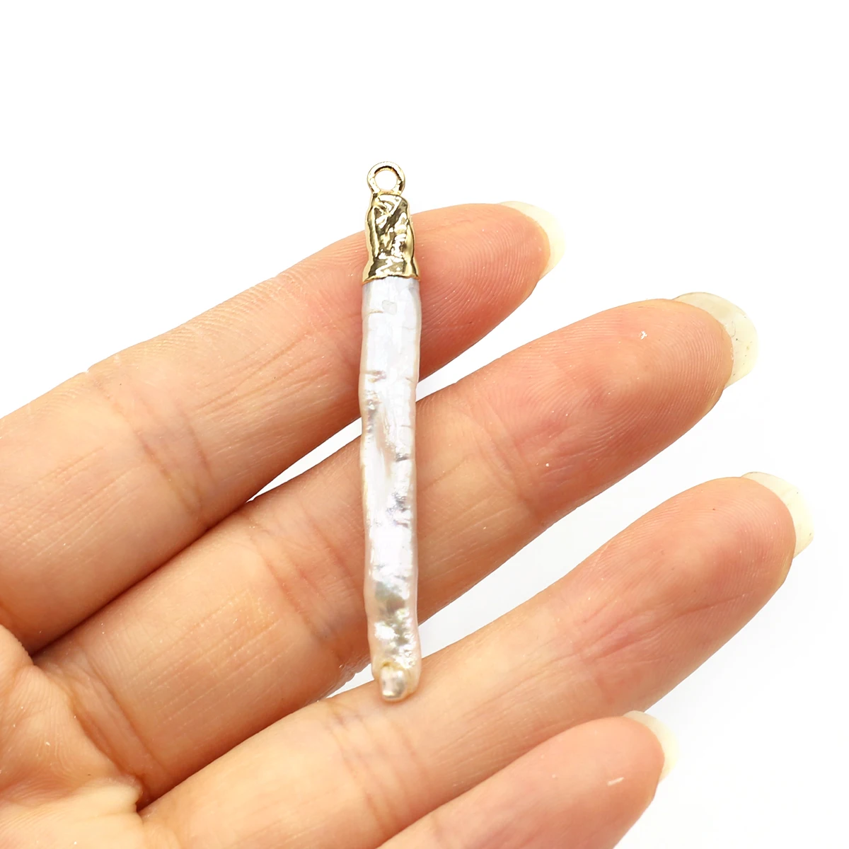 2PCS Natural Freshwater Pearl High-quality Baroque Ivory Shaped Pendant Jewelry Making DIY Necklace Earrings Accessories Gifts