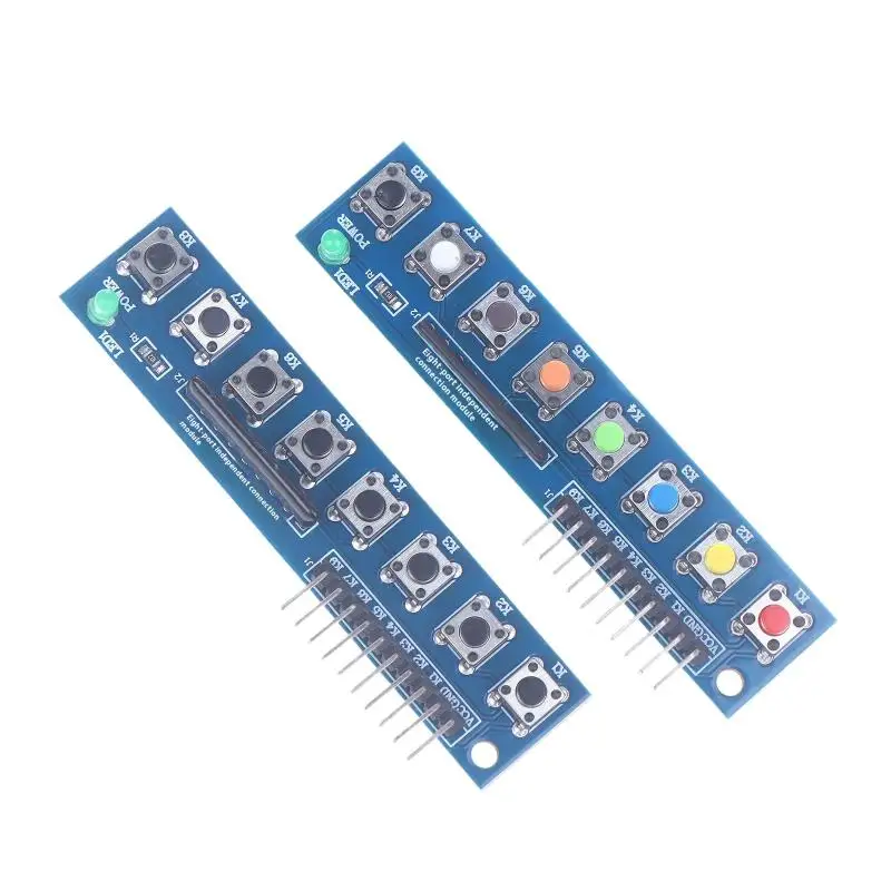 

1Pcs 8 Independent Key Button Touch Button Module With LED Indicator Keyboard Module Keypad Module For Arduino ARM