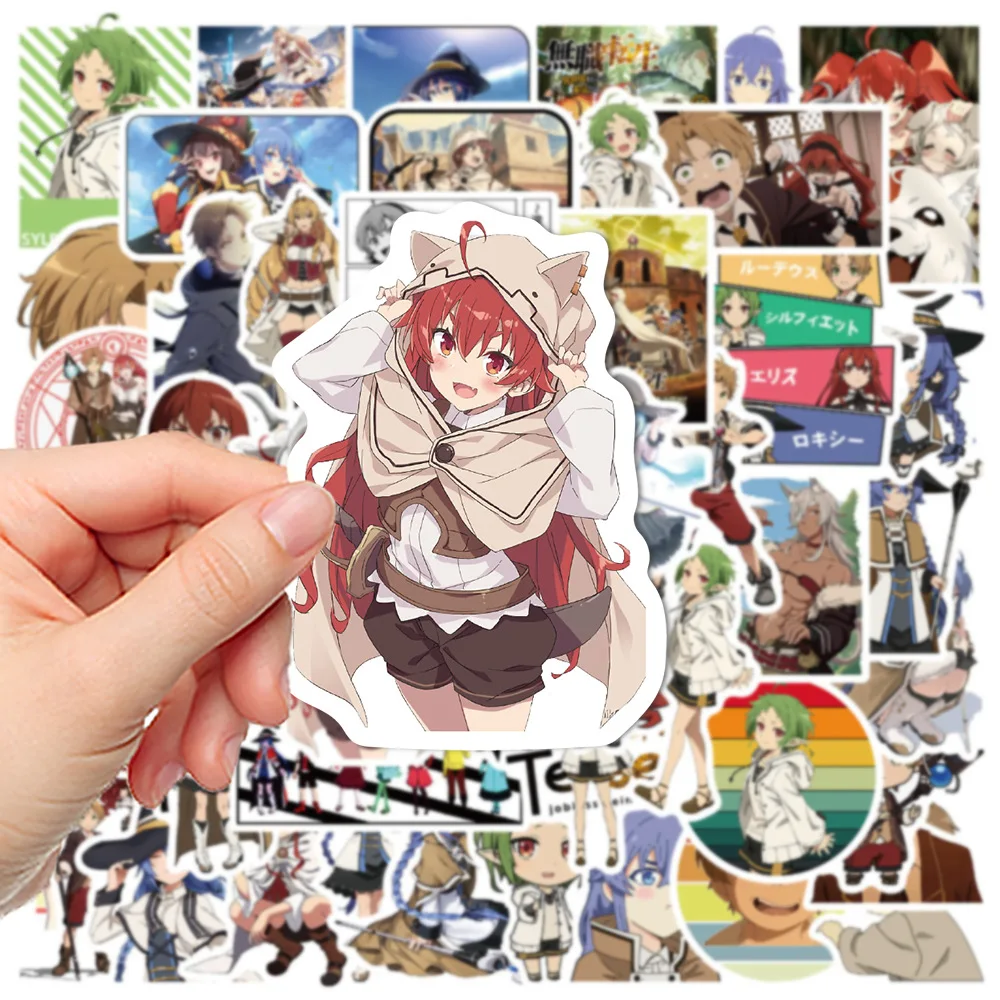 50Pcs Mushoku Tensei Anime Stickers Cute Rudeus Greyrat Sticker Laptop Scrapbooking Luggage Wall Cartoon Graffiti Decal