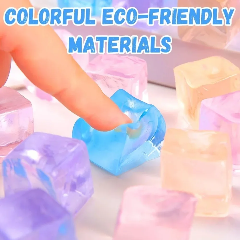 D15Pcs Mini Ice Cube Squishy Toys Release Stress Transparent Small Ice Block Pinch Children Squeezing Stress relieving Toy Gifts image 2