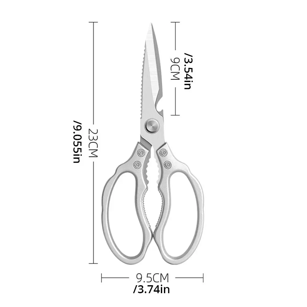 Household kitchen strong scissors Aluminum alloy multifunctional nonslip scissors chicken bone household all steel food scissors