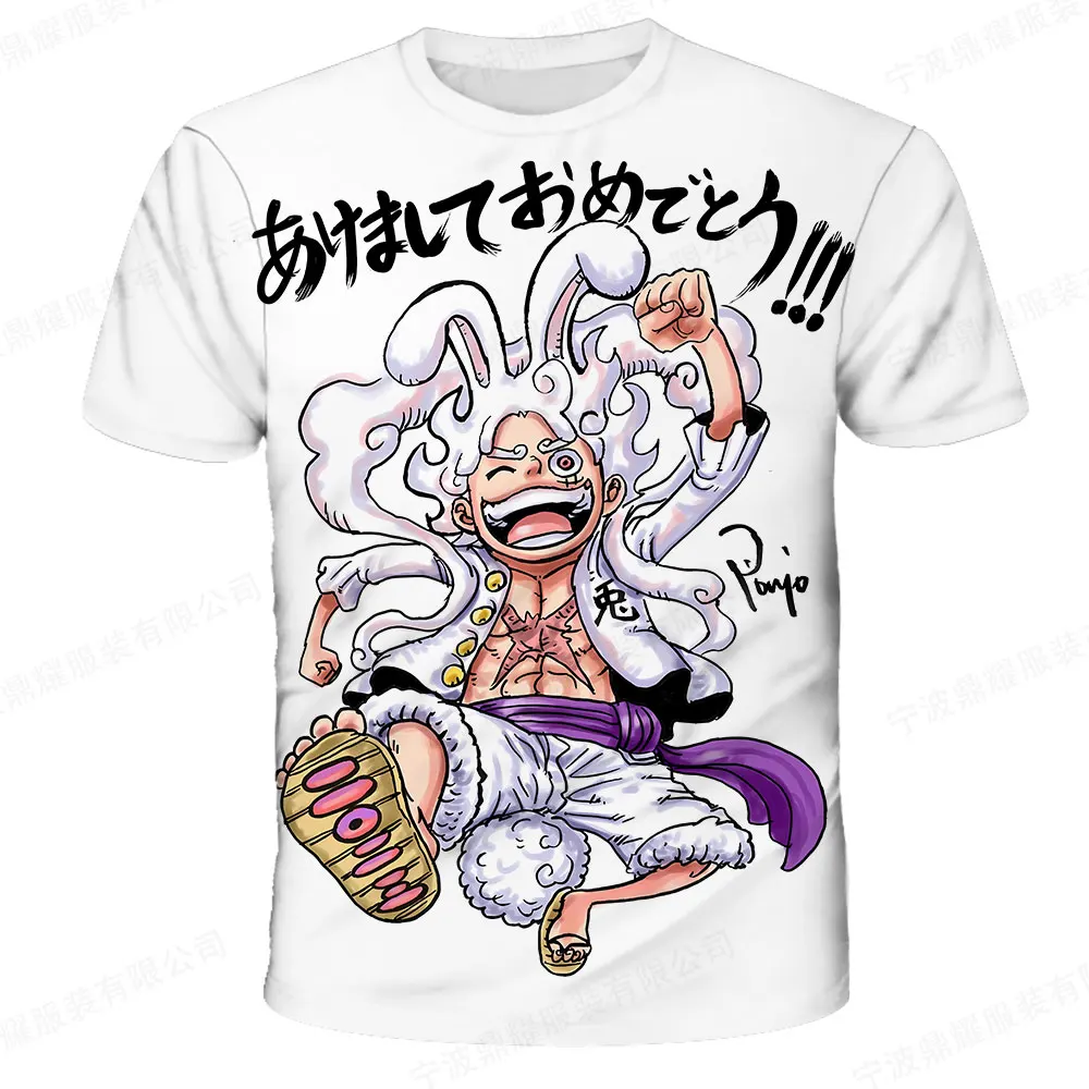 2026 Sommer Mode Kinder Anime One Piece Luffy T-Shirt Jungen Kleidung Kinder Jungen T-Shirt Kinder T-Shirt Kurzarm Oberteile Tees Y2k