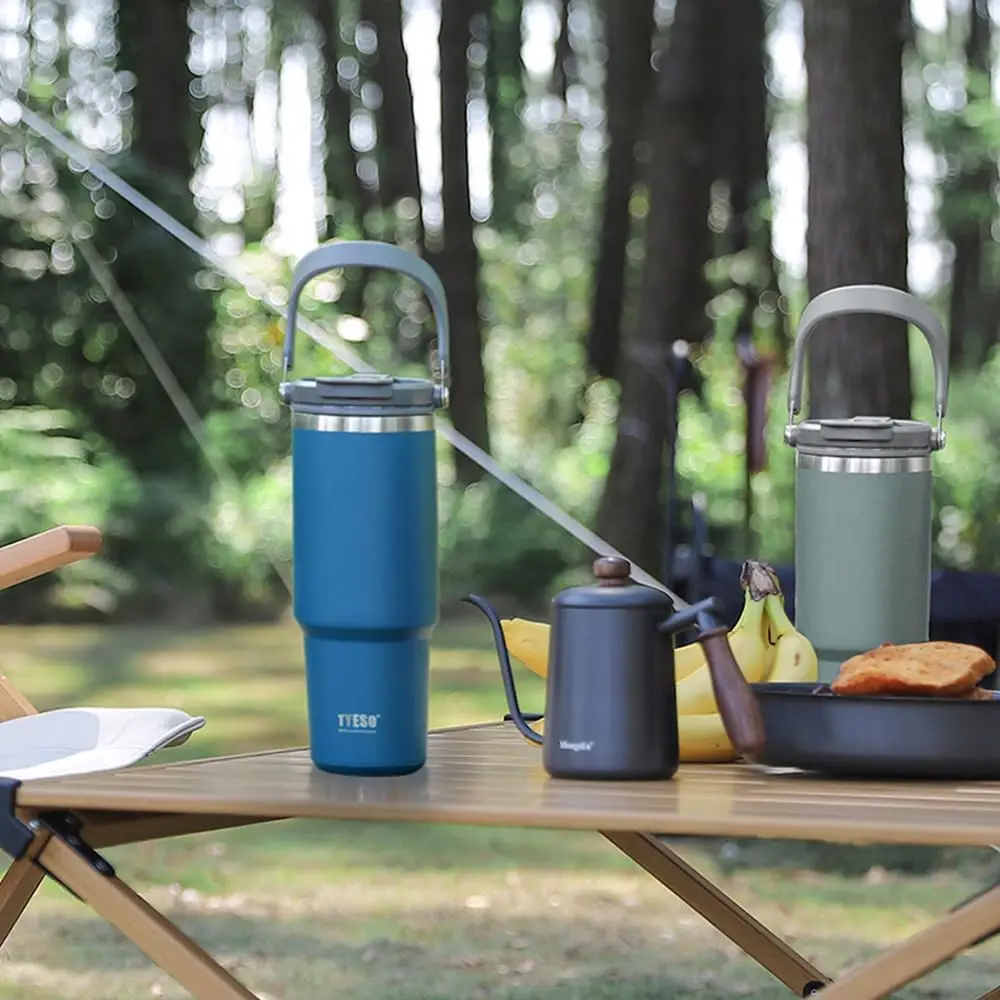 20/30 أوقية فنجان القهوة زجاجة حرارية الفولاذ المقاوم للصدأ طبقة مزدوجة العزل الباردة والساخنة السفر القدح ترموس تفريغ زجاجة ماء السيارة