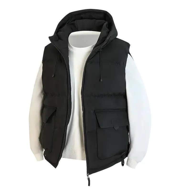 

Thickened Winter Hooded Vest Men's down Jacket Warm Cross-Border Shipping with Other Fillings And Functional Features