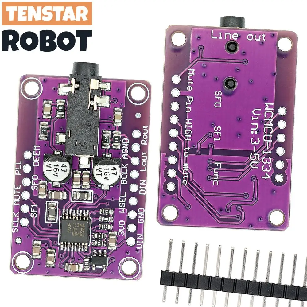 TENSTAR UDA1334A DAC Module UDA1334 I2S DAC Audio Stereo Decoder Module Board For Raspberry Pi