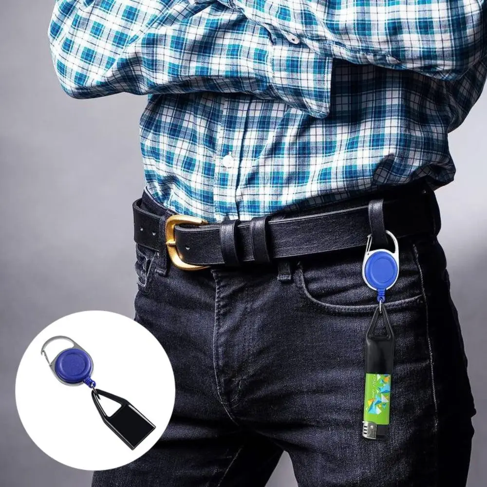 New Design Portable Lighter Holder for Handbag Retractable Lighter Clip for Belts Removable Carabiner Clip