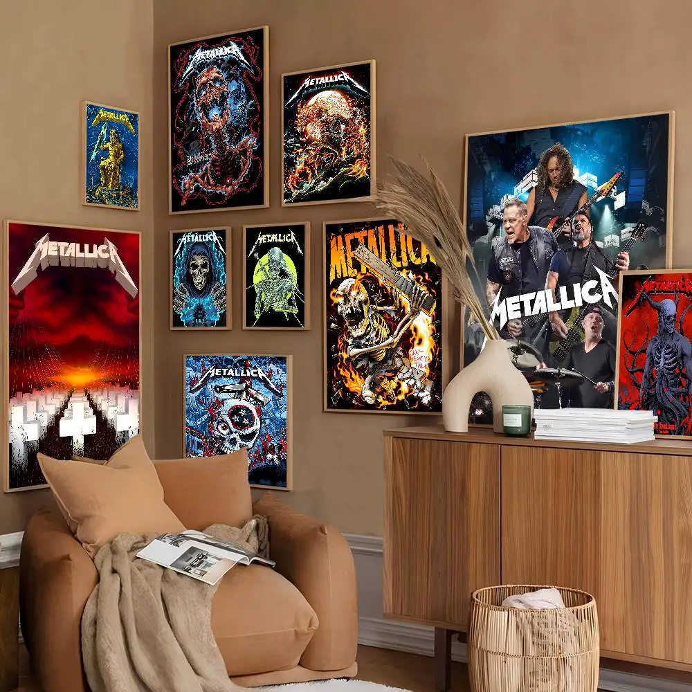 Affiche artistique autocollante du film Band M-METALLICA, autocollant mural fantaisie pour décoration de salon et de bar, peinture décorative Vintage