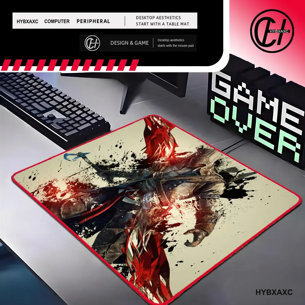 

Assassins Creed Gaming Mouse Pad XS Small red edge mouse padFor PC Gamer Desktop Decoration Office Mouse Mat