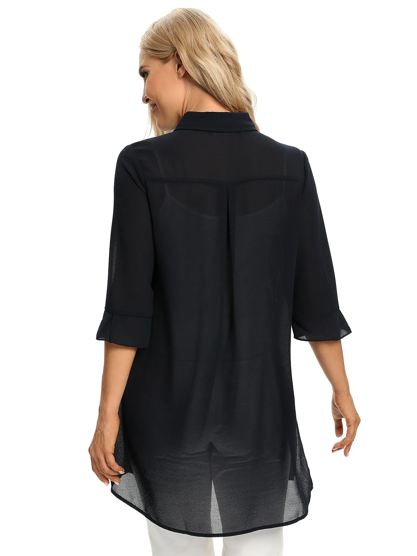 Gewebtes, modisches Freizeithemd für Damen für Frühling und Sommer