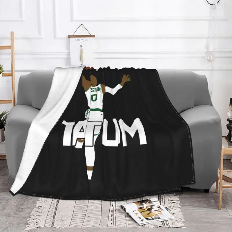 Jayson Tatum Boston Air Pic Blanket Sheet For Bed Four Seasons Faux Fur Mink Machine Washable