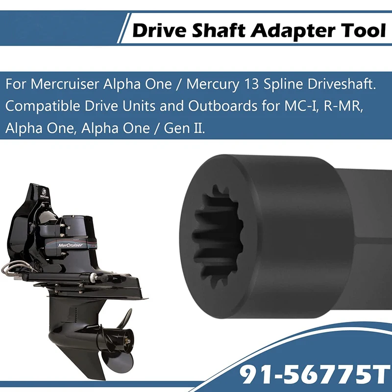 Drive Shaft Adapter Tool for Mercruiser Alpha One/Mercury 13 Spline Driveshaft Outboard fits MC-I, R-MR, Alpha 1, Alpha 1/Gen 2