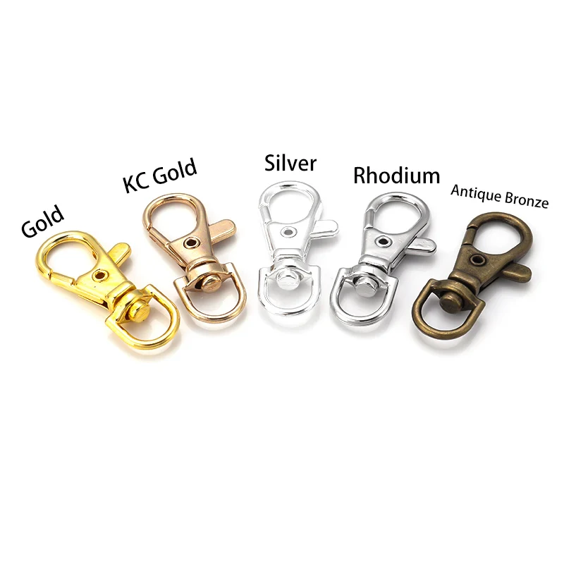 10Pcs/Lot Alloy Spring Buckle Keychains Lobster Clasps Hooks Key Ring Connector for DIY Keychain Lanyard Jewelry Making Supplies