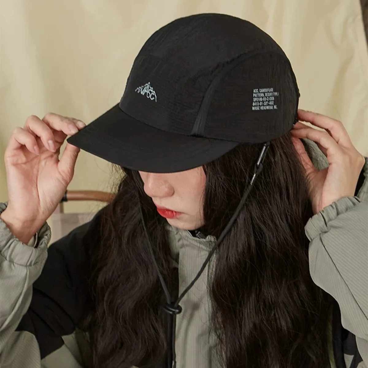 

American Quick Drying Letter Side Pocket Baseball Cap for Men and Women Windproof Rope Outdoor Camping Personalized Duckbill Cap