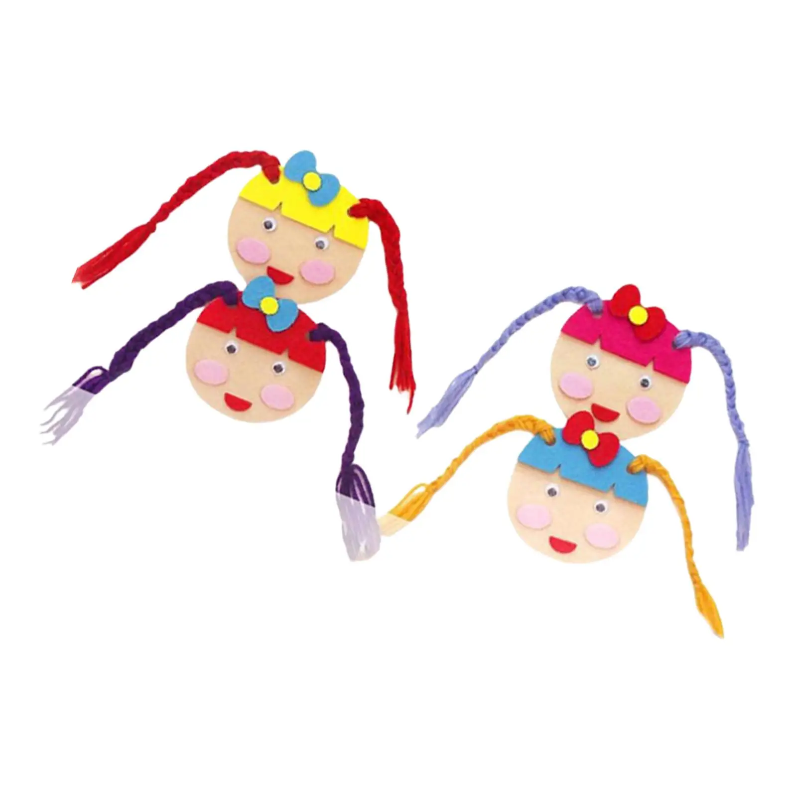 4x Hair Braid Practicing Board Teaching Aids DIY Non Woven for Children