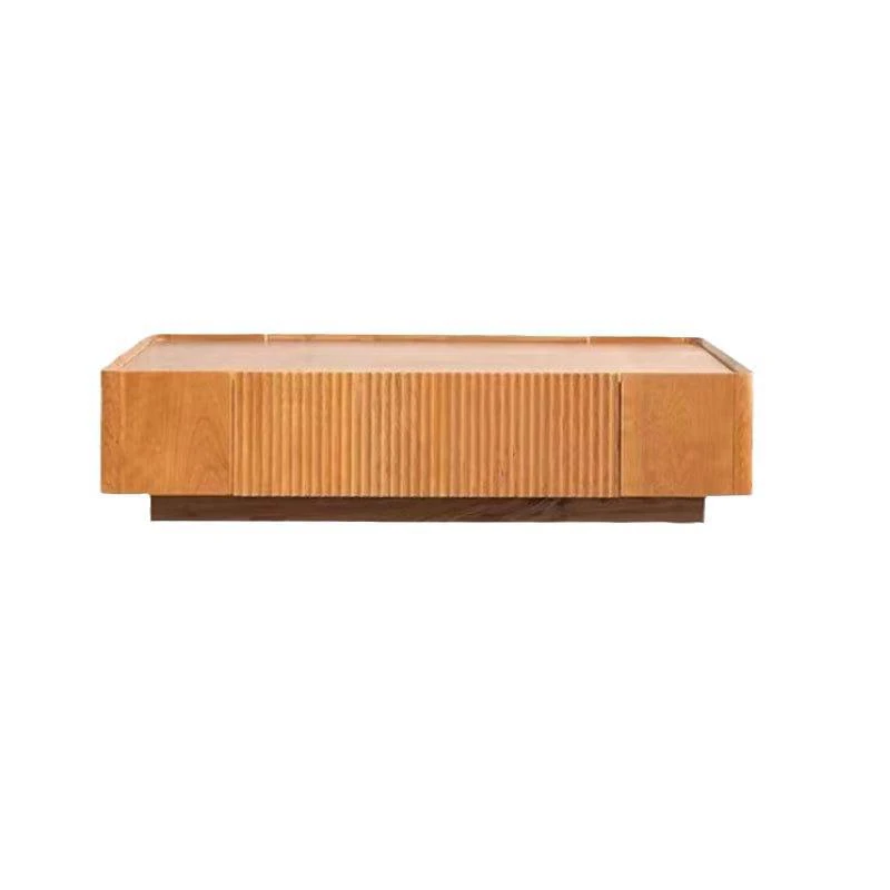 

* Custom Modern Long Wide Solid Wood Coffee Smart Table With Storage Drawers Coffee Table