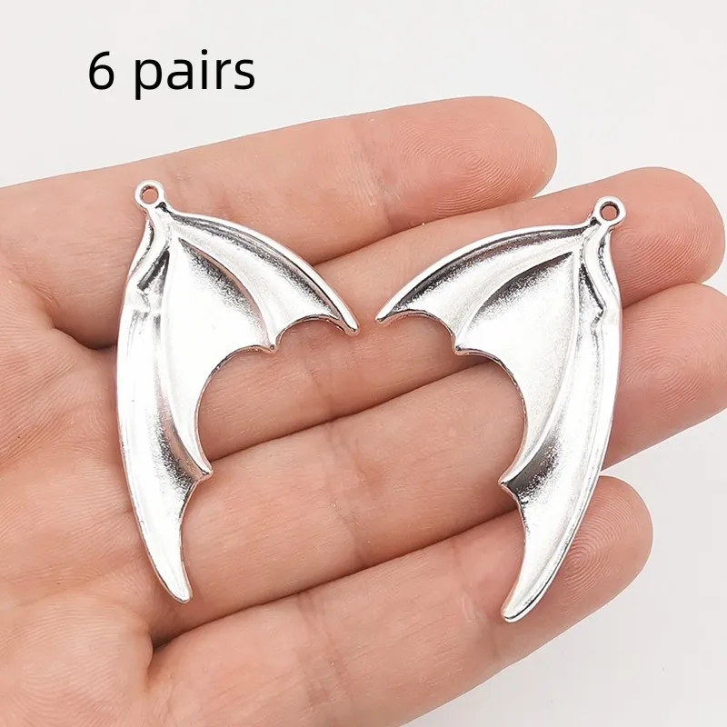 6 Pairs Retro Dark Gothic Halloween Bat Wings Dragon Wings Pendant Zinc Alloy DIY Jewelry Accessories image 5
