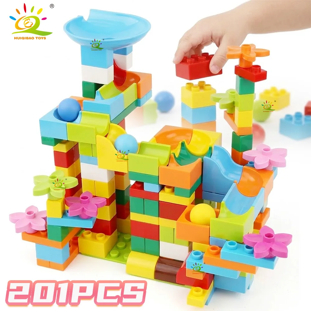

201PCS Kid Big Particle Slide Blocks DIY Creative Big Size Slide Building Blocks Educational Brick Toys For Children Gift