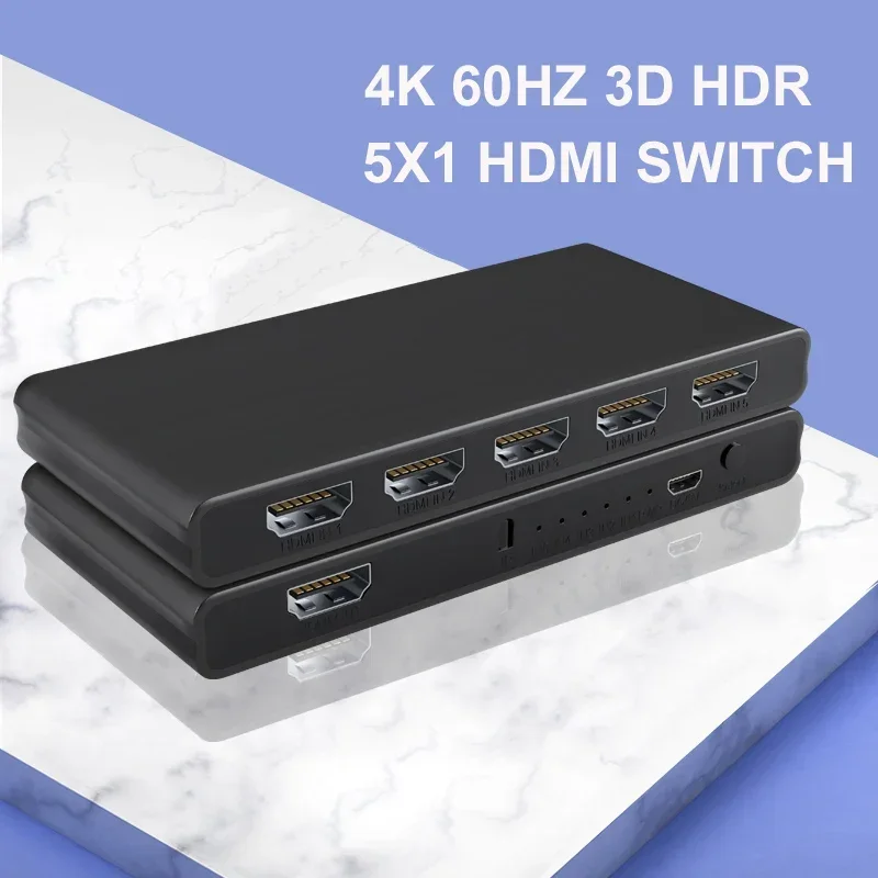 

4K 60 Гц HDMI сплиттер 1x2 5x1 HDMI переключатель 3x1 4x1 адаптер переключатель видео конвертер для Mi Box Xbox PS5 PS4 ноутбука ПК на монитор