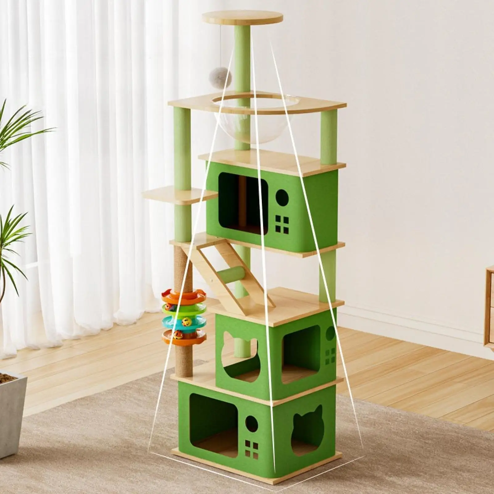 Cat Climbing Tree Pet Supplies for Indoor Scratch Post for Kittens Rest Play Cat Climbing Frame Cat Nest Space Capsule Cat Rack