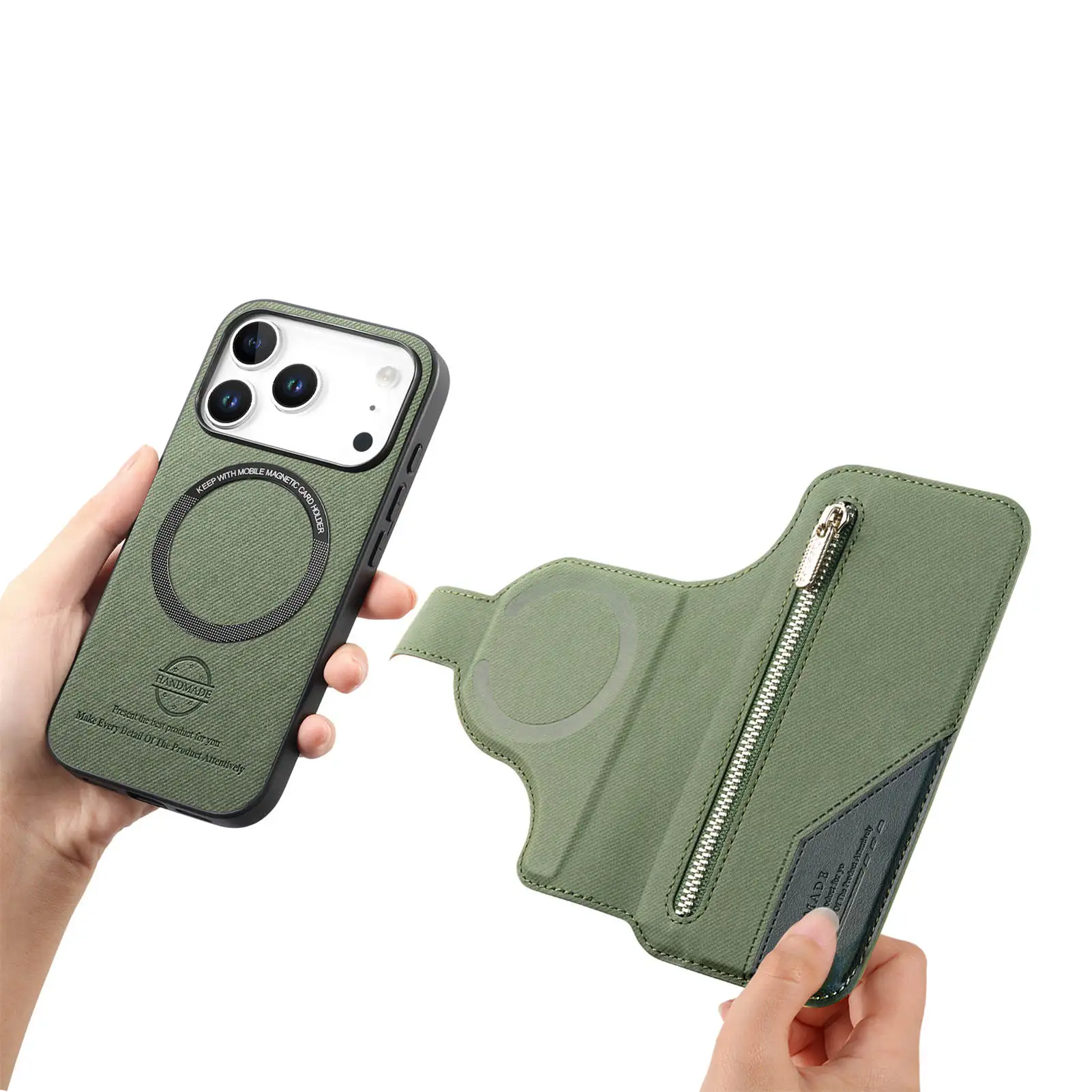 Etui skórzane 2 w 1 z odpinanym magnetycznym zamkiem i przegródkami na karty do iPhone 18 Pro Max 17 16 15 14 13 12, etui z klapką i kieszeniami — zdjęcie produktu 5