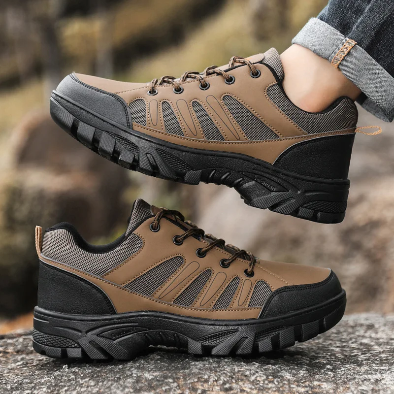 

New hiking shoes for men, low cut outdoor round toe sports shoes, casual hiking oversized shoes