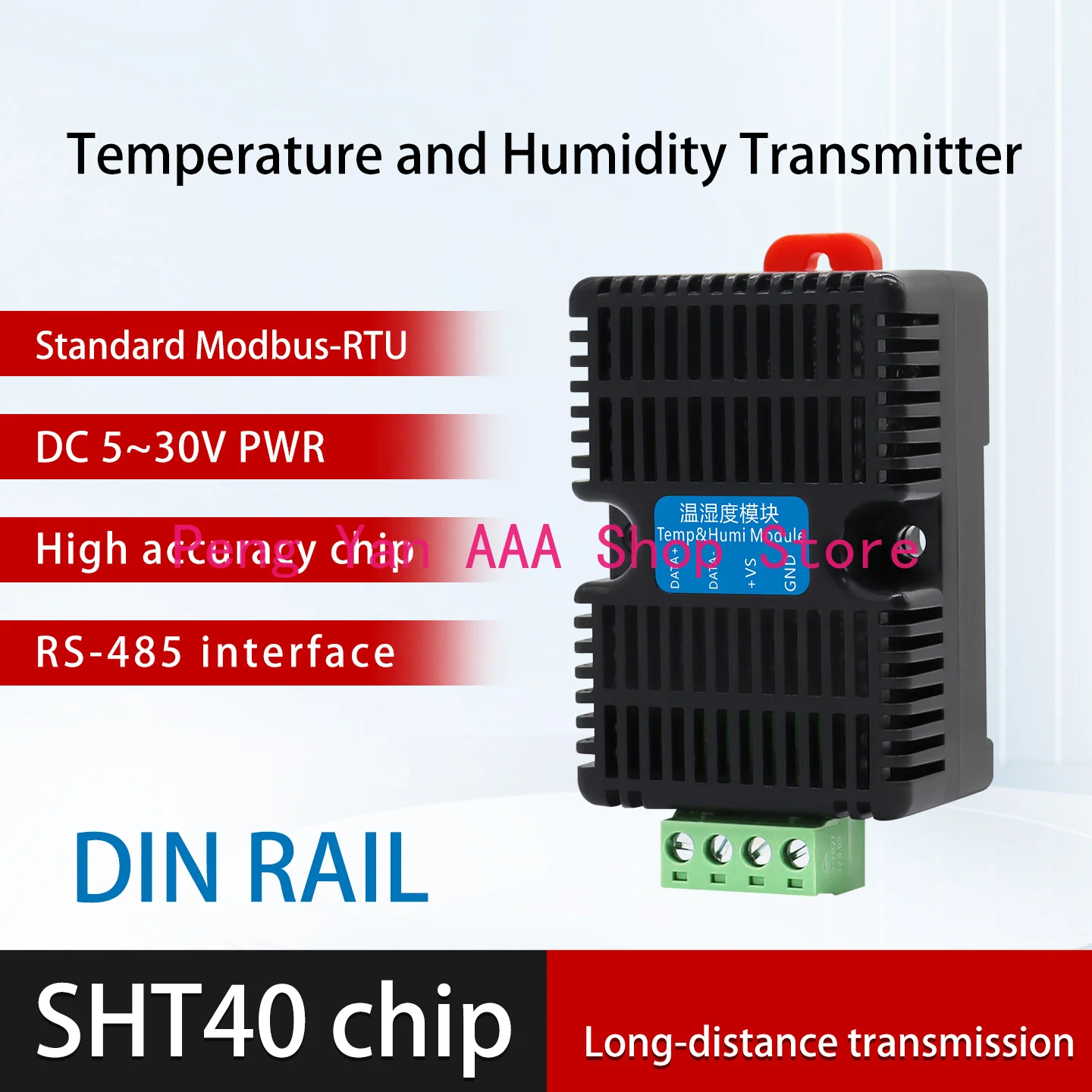 

3pcs High precision temperature and humidity transmitter RS485 DC 5-30V -40~ 125 ℃ 0~ 100% RH