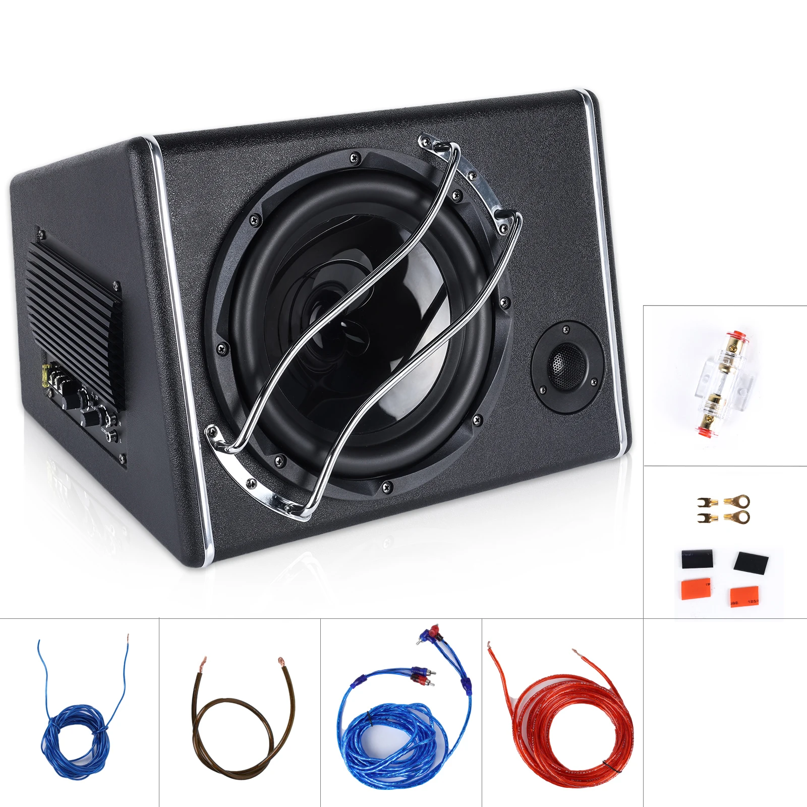 Podofo 1 Set 10 Zoll 3800W Auto-Subwoofer mit Bandpass-Subwoofergehäuse für 12V Auto LKW Marine Boot Audio-Upgrade – Detail 7