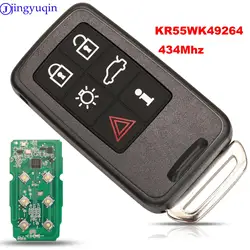 jingyuqin Remote Car Key 434Mhz For Volvo KYDZ S40 S60 S60L S80 V40 V60 XC60 XC70 5 Button Smart Key KR55WK49264 2007-2013