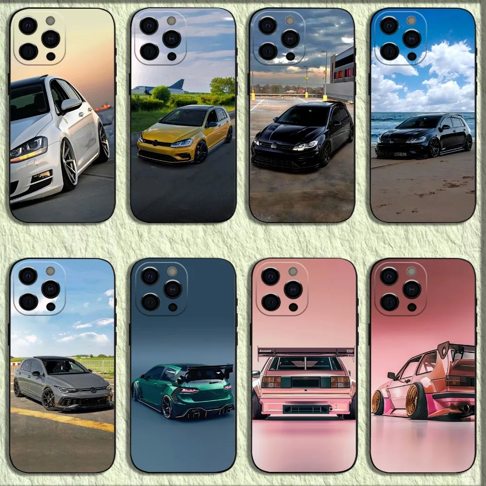 Car Sport G-Golf G-GTI Phone Case For iPhone 16,15,14,13,12,11,Pro,X,XS,Max,XR,Plus,Mini Soft Black Cover