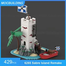 MOC Building Blocks Sabre Island & Wall & Cannon Cove & Broadside's Brig & Soldiers Outpost Model Assemble Bricks Display Toys