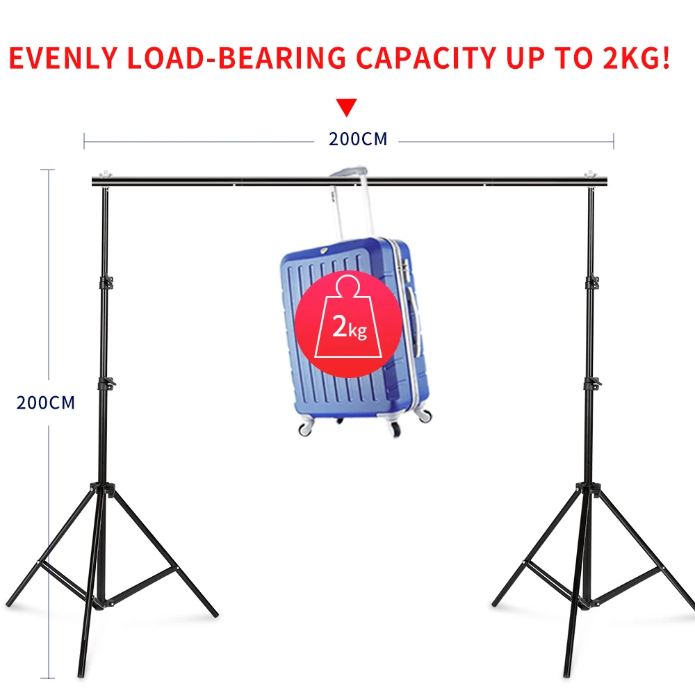 2.6x3 متر/8.5x10ft صور فيديو استوديو خلفية خلفية حامل قابل للتعديل تلسكوبي خلفية دعم نظام مع حقيبة حمل
