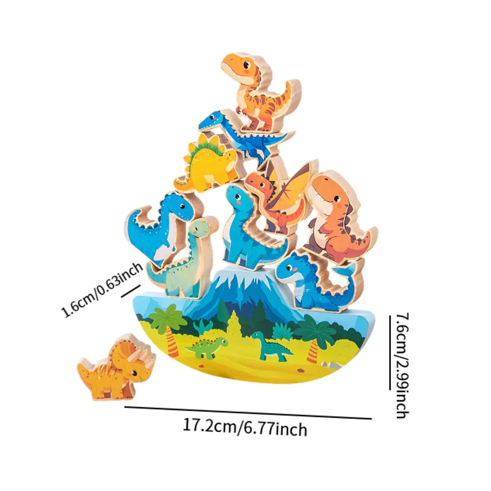 木製恐竜スタッキングおもちゃ 丈夫な就学前学習活動 細かい運動能力のバランスゲーム 男の子 女の子 誕生日プレゼント用