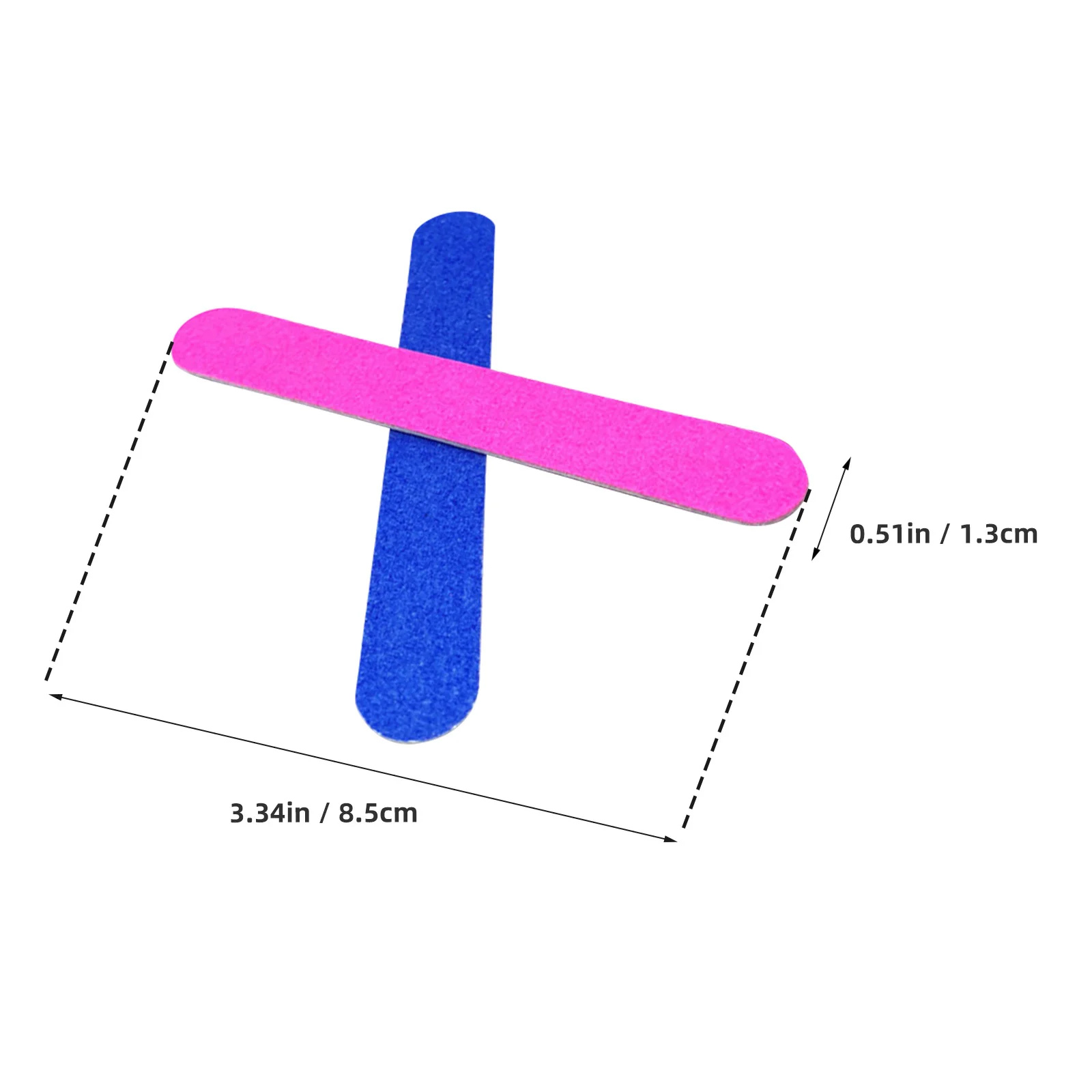 100Pcs 8Cm Sandpaper Nail Files Double Sided Nail Art Manicure Tool for Surface Sanding Polish Removal Extensions
