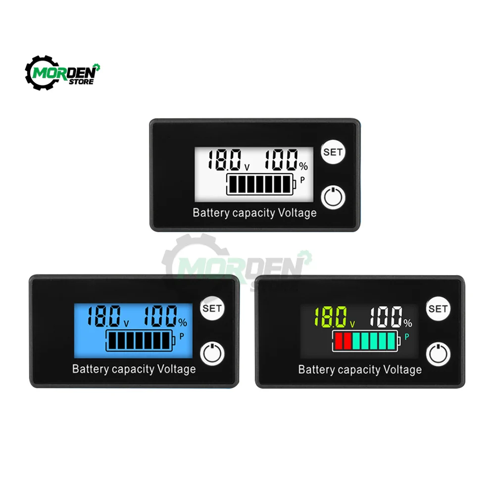 DC8-100V Battery Capacity Indicator LCD Digital Meter Lead-acid Lithium LiFe PO4 Voltage Tester for Car Battery Tester