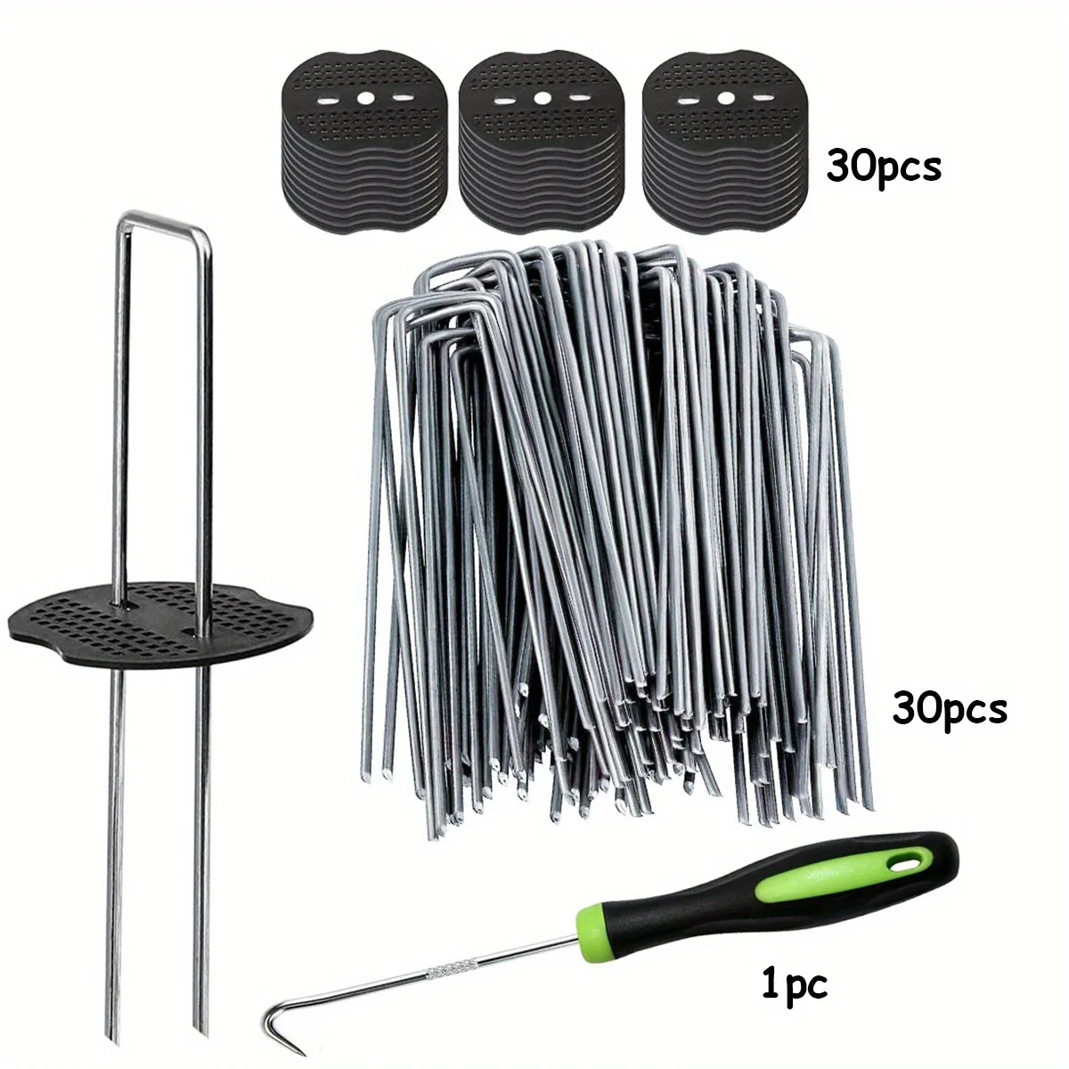 

30Pcs Garden Peg, Landscape Staples, U-Shaped Garden Pins Garden Stakes Staples, Heavy Duty Yard Lawn Tent Stakes Securing Pegs